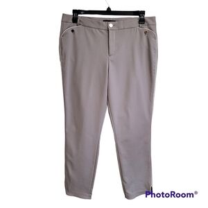 Ivanka Trump Taupe White Striped Dress Pants
